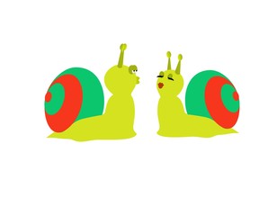 Illustration of cute snail. Isolated