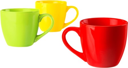 Colored coffee mugs
