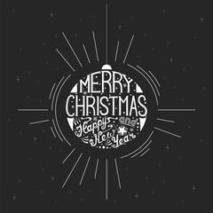 Merry Christmas lettering.