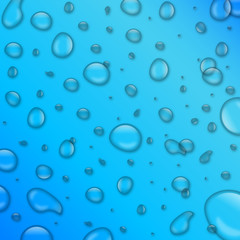 Wassertropfen mit blauen Hintergrund