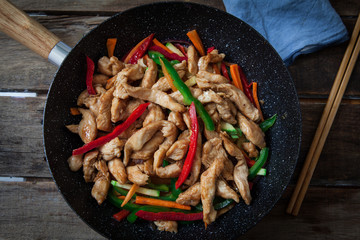 Chicken and veggies wok