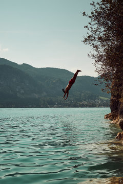 Man Jumping In Water