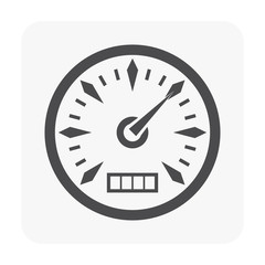Gauge meter icon on white.