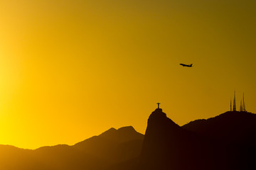 Rio de Janeiro - Pôr do Sol, Cristo Redentor e Avião