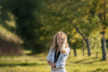 beautiful girl in the autumn park