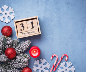 New year background with wooden calendar 
