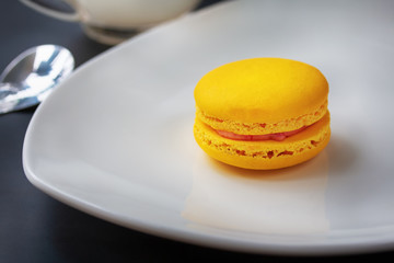 Colourful Sweet French Macaroons or Macaron, Dessert.