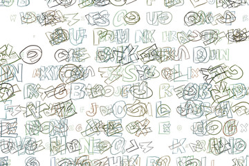 Obraz premium Alphabets letters illustrations background abstract, colorful texture. Backdrop, style, cover & creative.