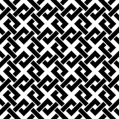 Geometric braided pattern. Vector monochrome seamless texture