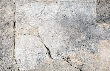 Obraz na płótnie Canvas old granite wall with cracks, white and grey colors spots
