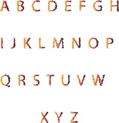 fall colored fuzzy alphabet letters