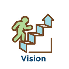 Persistence icon with image of extreme motivation & drive set on persevering