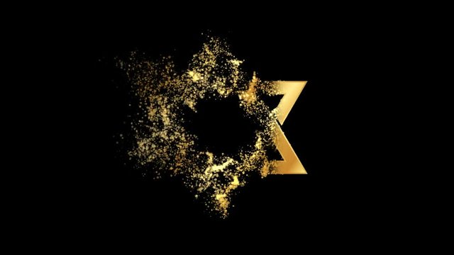 Star of David Religious symbol Animation, Particle Animation of Religious Star of David Icon.