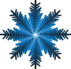 monochromatic blue eight pointed snowflake - 224743065