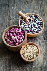 Obraz na płótnie Canvas Purple grains-beens in a bowl