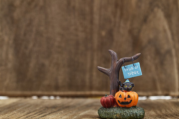 Halloween Party on wooden background