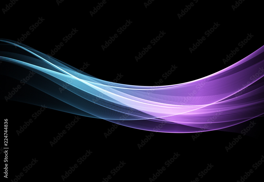 Poster Vector Abstract shiny color blue wave design element