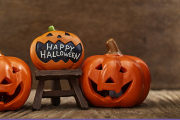 Halloween Party on wooden background