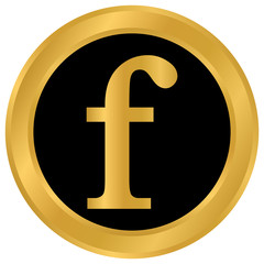 Obraz premium F letter icon on white.