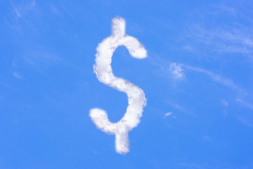 Clouds depicted in dollar sky Wealth and Profit Concepts