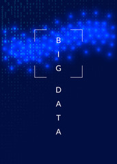 Big data background. Technology for visualization, artificial intelligence, deep learning and quantum computing. Design template for intelligence concept. Modern big data backdrop.