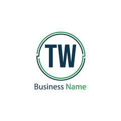 Initial Letter TW Logo Template Design