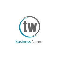 Initial Letter TW Logo Template Design