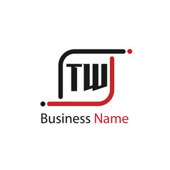 Initial Letter TW Logo Template Design