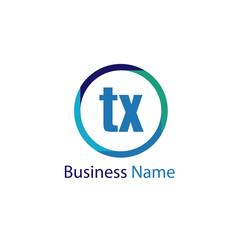 Initial Letter TX Logo Template Design