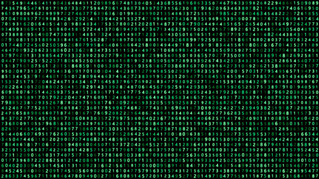 Binary computer code Background. Digital background matrix. 3d rendering.