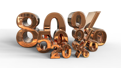 3D illustration of percentage sale concept