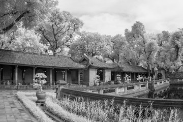 courtyard area in temple of literature this place is public place to visid (take by near infrared camera)