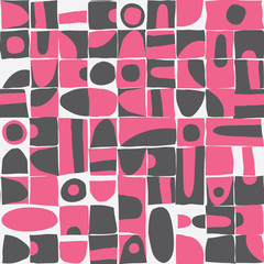 Sloppy geometric shapes seamless pattern