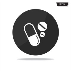 Medicines pills - Capsule and pill icon icon vector isolated on white background.