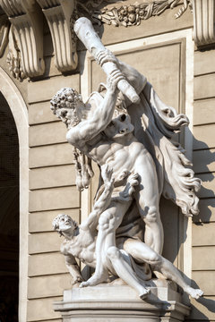 Wandskulpturen Herkules und Busiris, Hofburg Wien