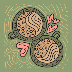 Doodle Coffee Cup Vector Illustration.