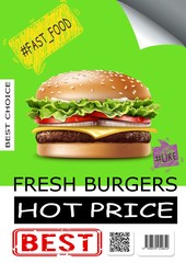 Realistic Fast Food Advertising Poster