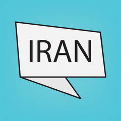 Iran word on sticker- vector illustration