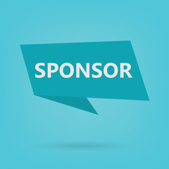 sponsor word on a sticker- vector illustration