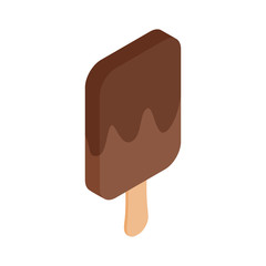 Chocolate ice cream on a stick