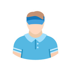 Man in tennis visor