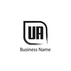 Initial Letter UA Logo Template Design