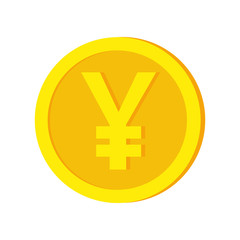 The coin with sign yen