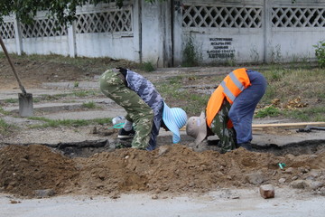 man working in garden