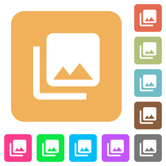 Photo library rounded square flat icons