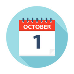 Fototapeta premium October 1 - Calendar Icon