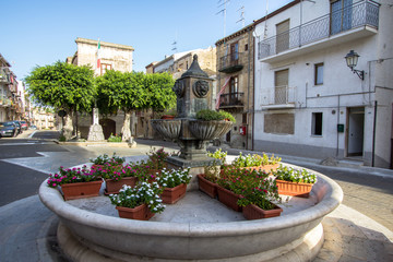 Fototapeta na wymiar Main square of Lascari, Sicily, Italy