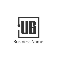 Initial Letter UB Logo Template Design