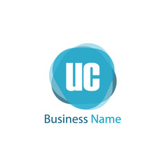 Initial Letter UC Logo Template Design