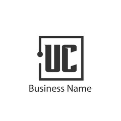 Initial Letter UC Logo Template Design